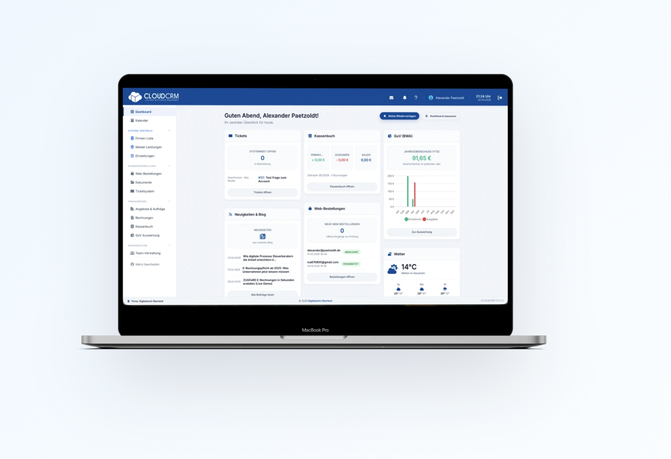 CloudCRM: Kunden, Rechnungen und Prozesse in einem System