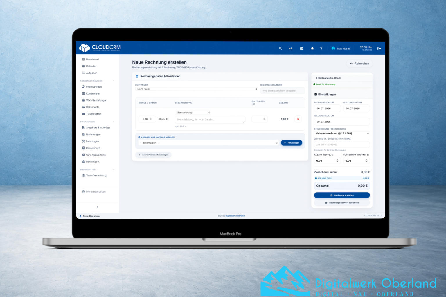 Beitragsbild: ZUGFeRD E-Rechnungen in Sekunden erstellen: Live-Demo mit CloudCRM